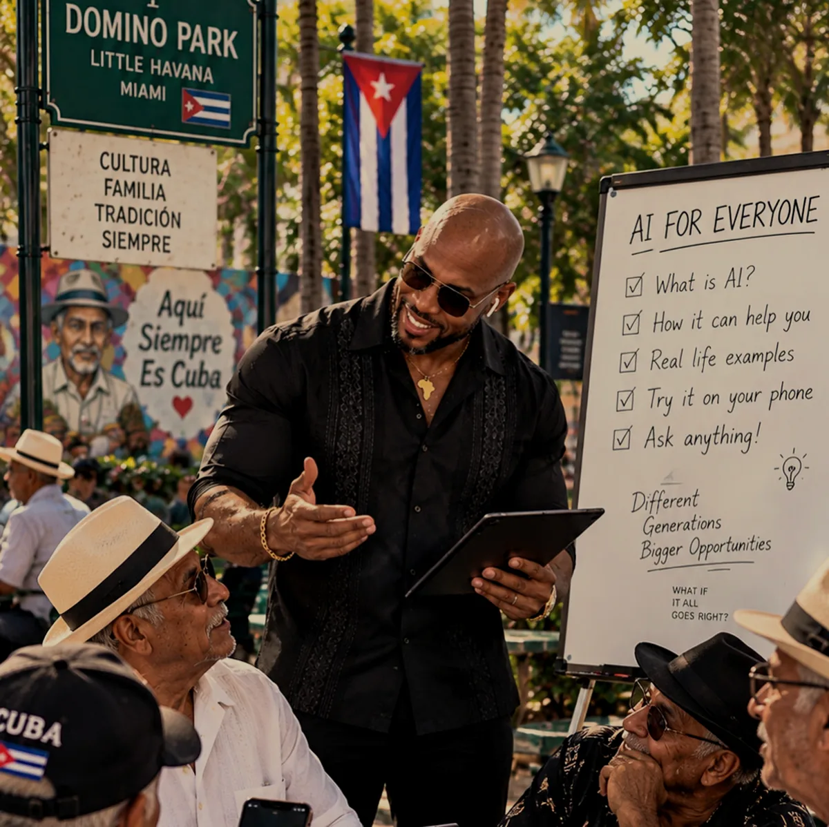 An outdoor AI session in Little Havana