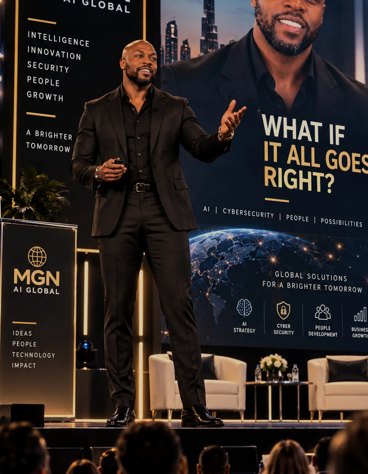 Delivering a keynote to a seated audience