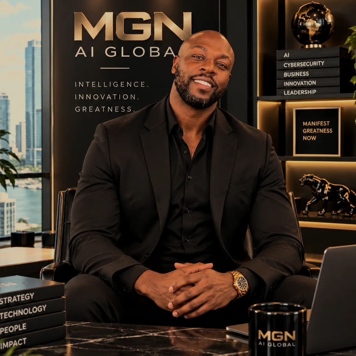 Senyo Fudzie at the MGN AI Global office in Miami